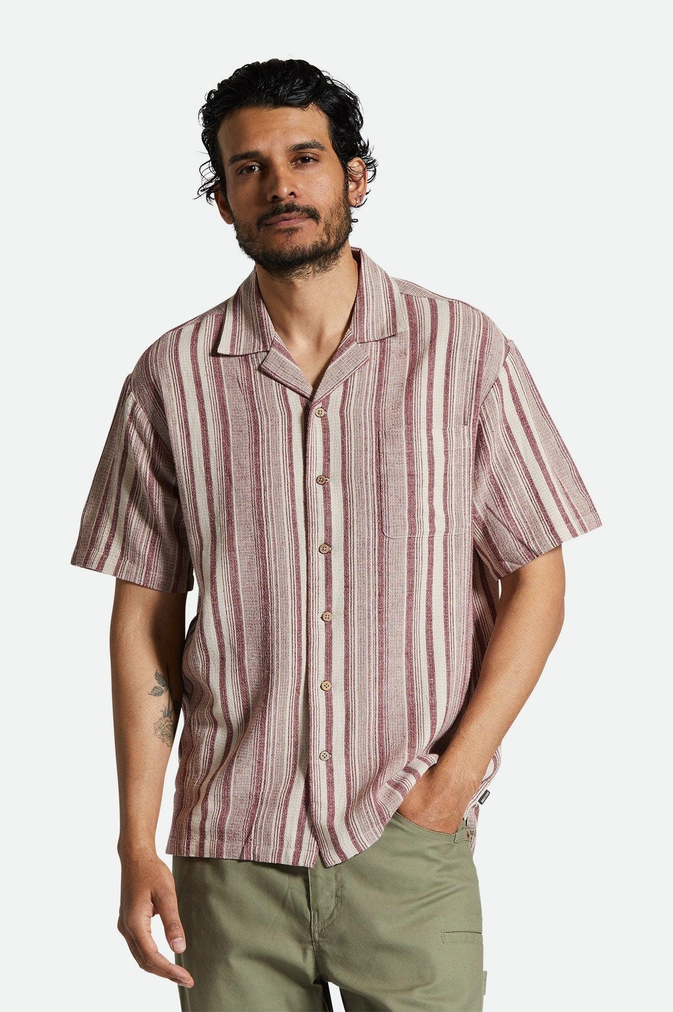 Camisa Brixton Bunker Seersucker - ECRU