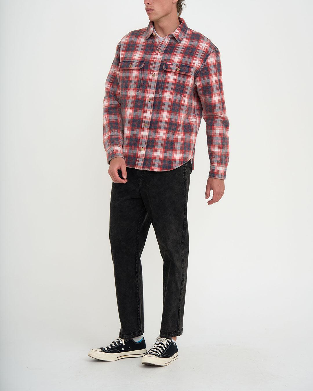 Camisa Deus Ex Machina Vacay Red Check - ECRU