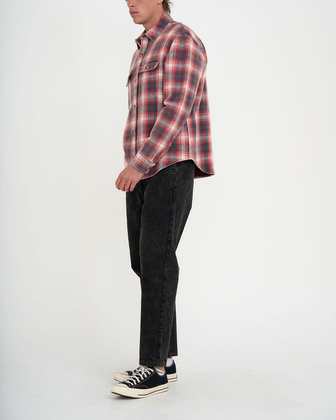 Camisa Deus Ex Machina Vacay Red Check - ECRU