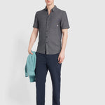 Camisa Farah Denzie Jacquard True Navy - ECRU