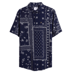 Camisa Farah Marcus Print Navy - ECRU