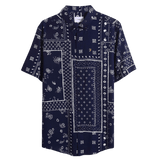 Camisa Farah Marcus Print Navy - ECRU