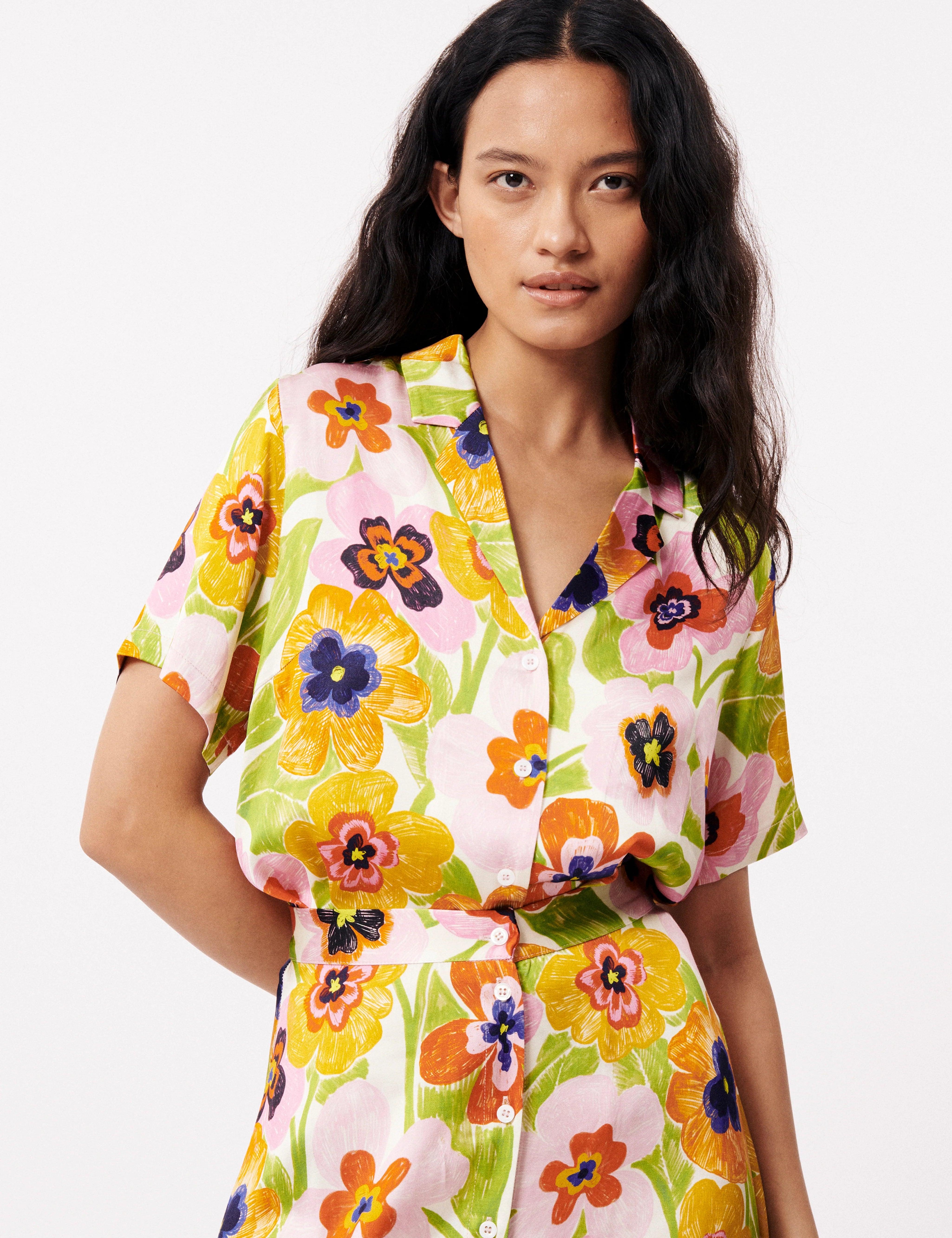 Camisa FRNCH Chelly Spicy Garden Creme - ECRU