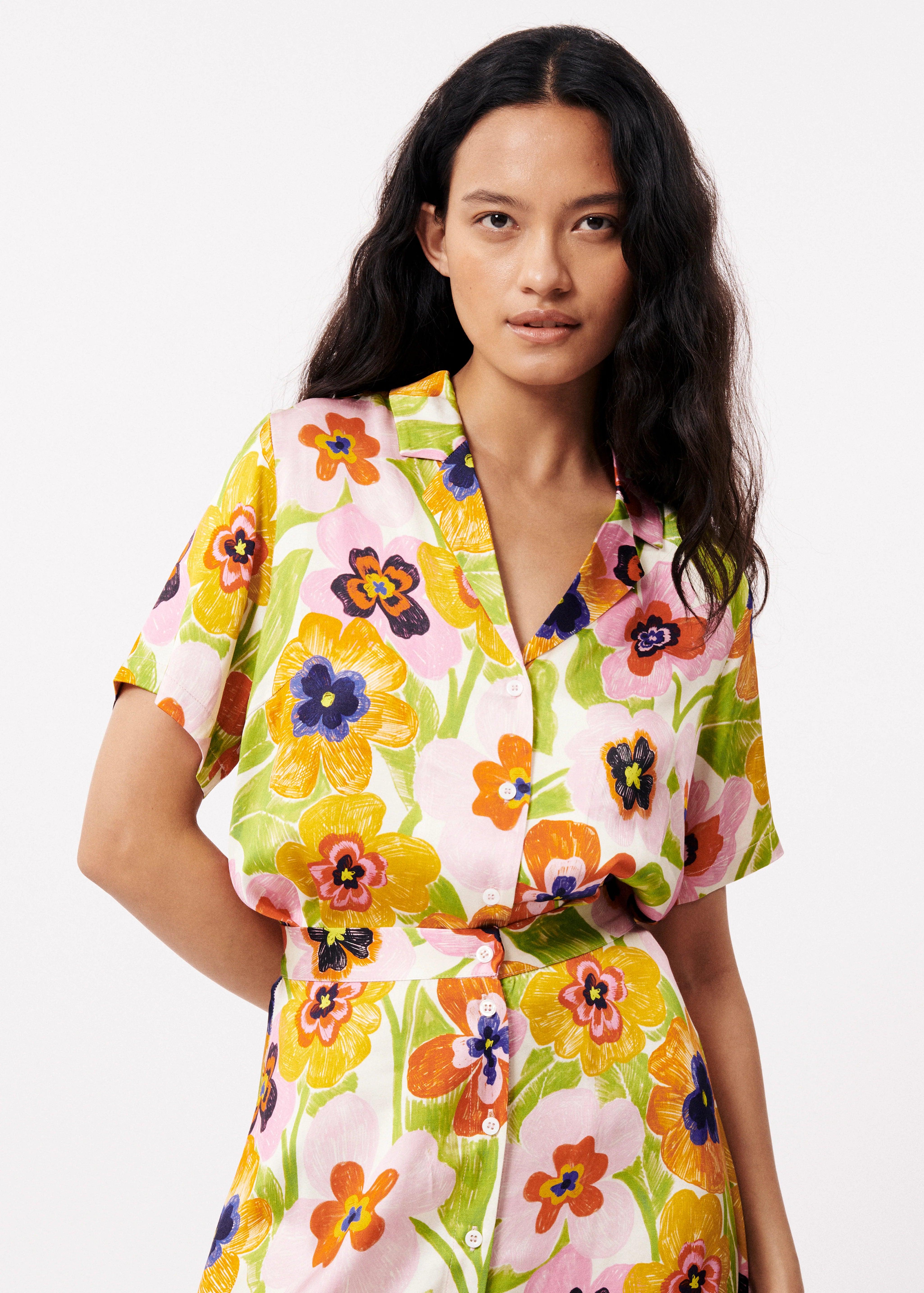 Camisa FRNCH Chelly Spicy Garden Creme - ECRU