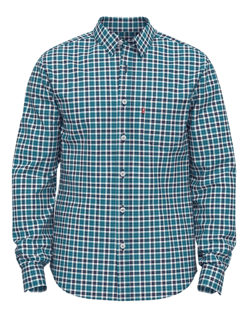 Camisa Levi's® Classic 1 Pkt Standard Terry Plaid Ocean Depths - ECRU