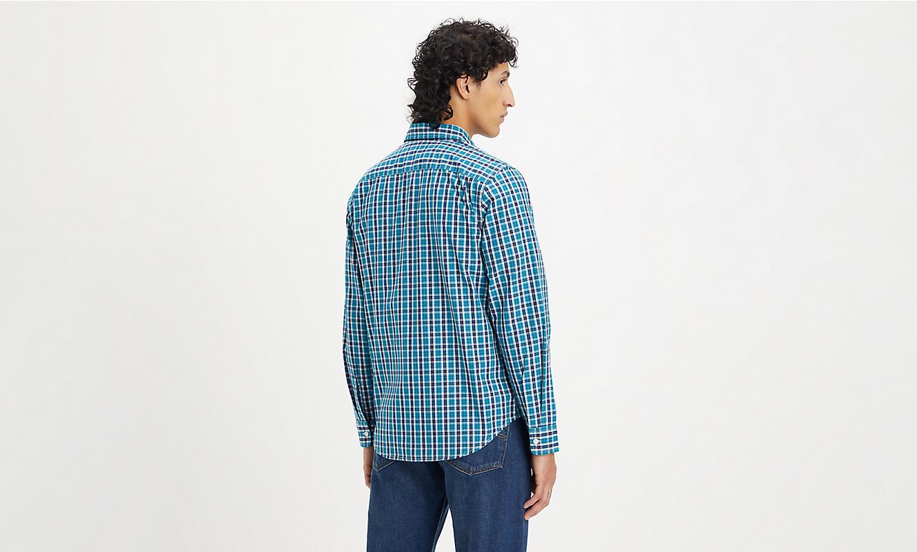 Camisa Levi's® Classic 1 Pkt Standard Terry Plaid Ocean Depths - ECRU