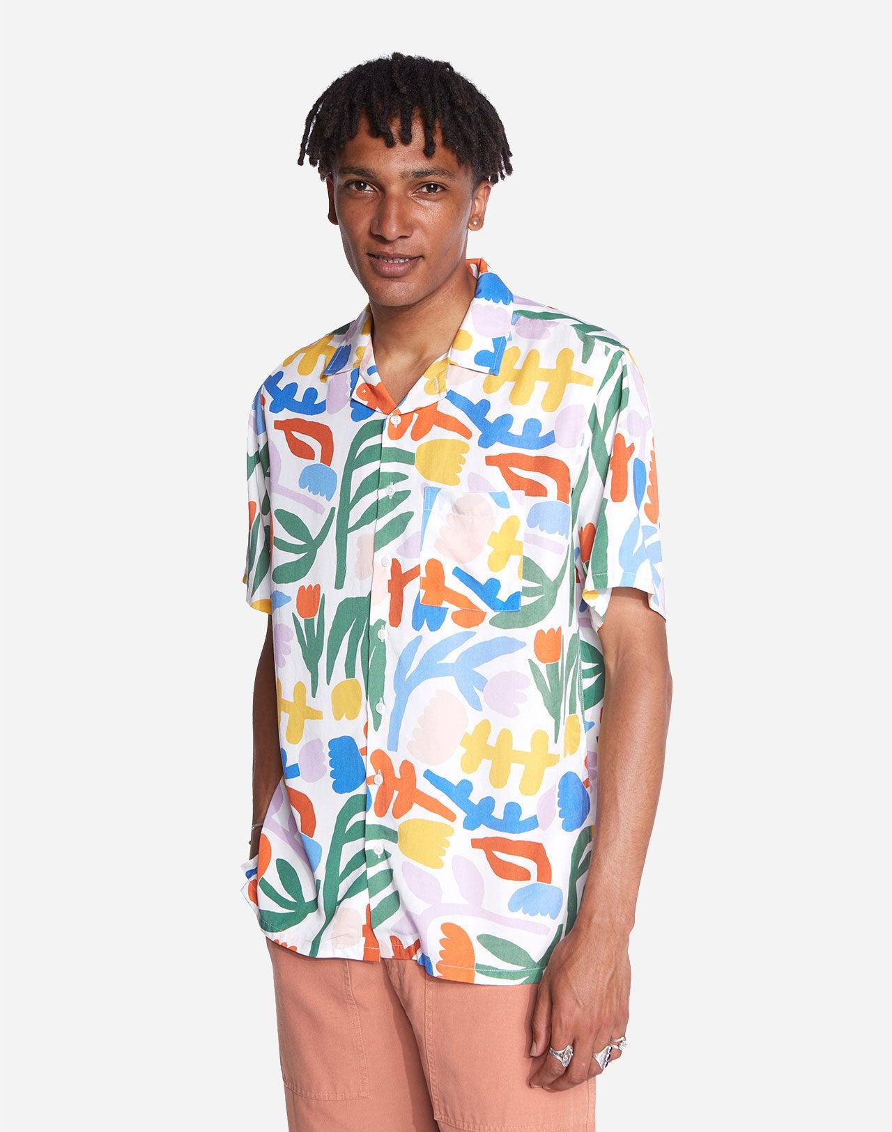 Camisa Olow Unisex Garden Asbtract - ECRU