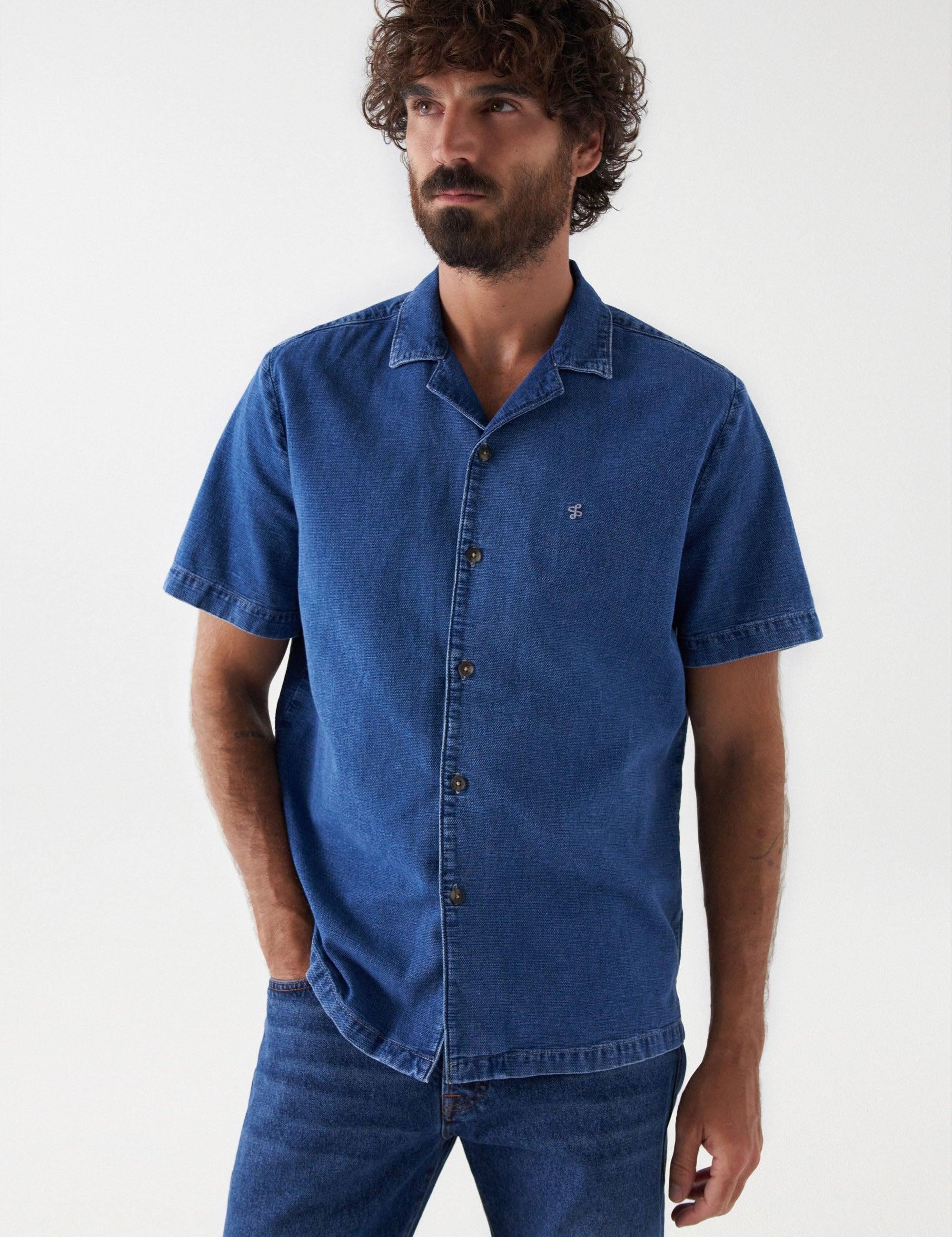 Camisa Salsa Jeans con Lino - ECRU