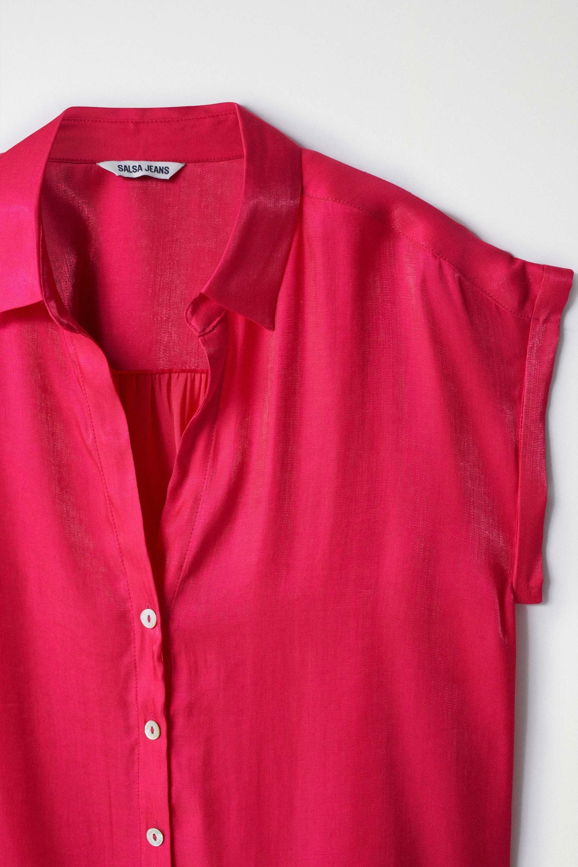 Camisa Salsa Jeans Satinada Rosa - ECRU