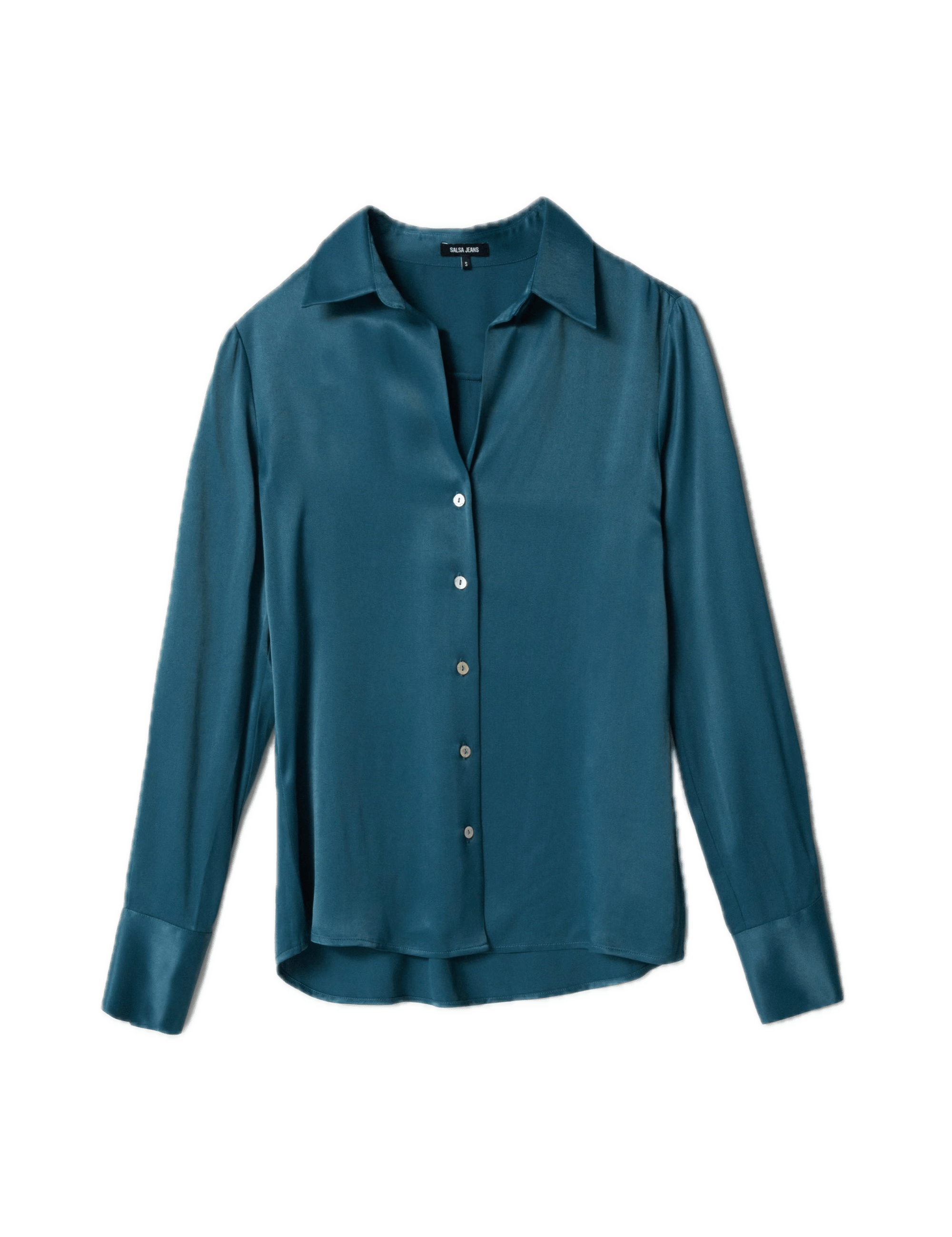 Camisa Salsa Jeans Satinada Verde - ECRU