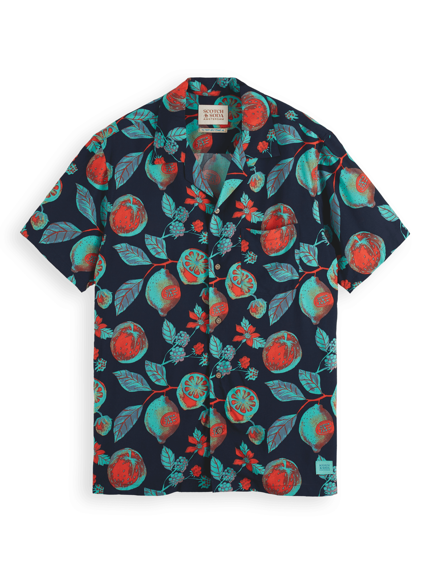 Camisa Scotch & Soda de manga corta con estampado completo - ECRU