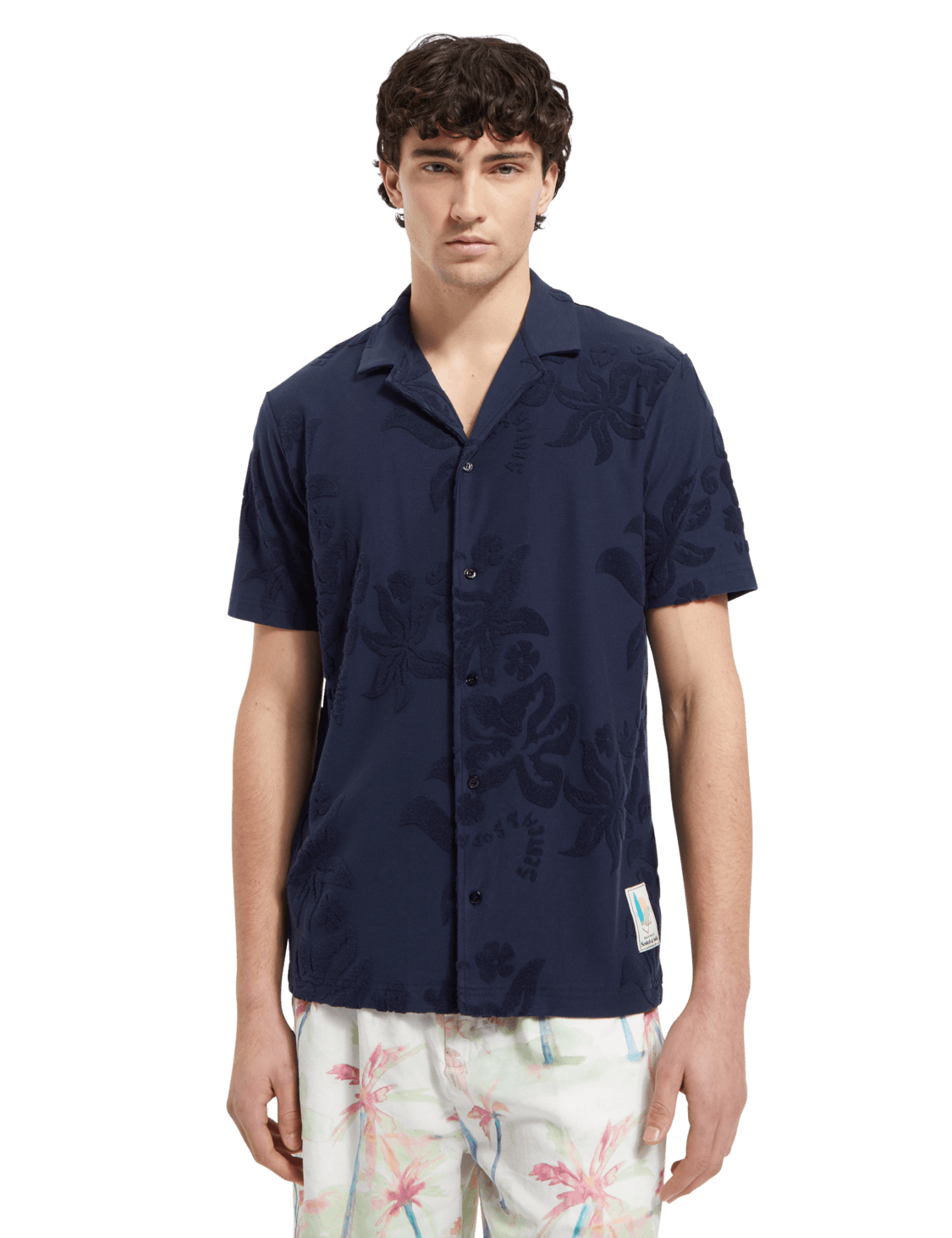 Camisa Scotch & Soda Terry Jacquard - ECRU