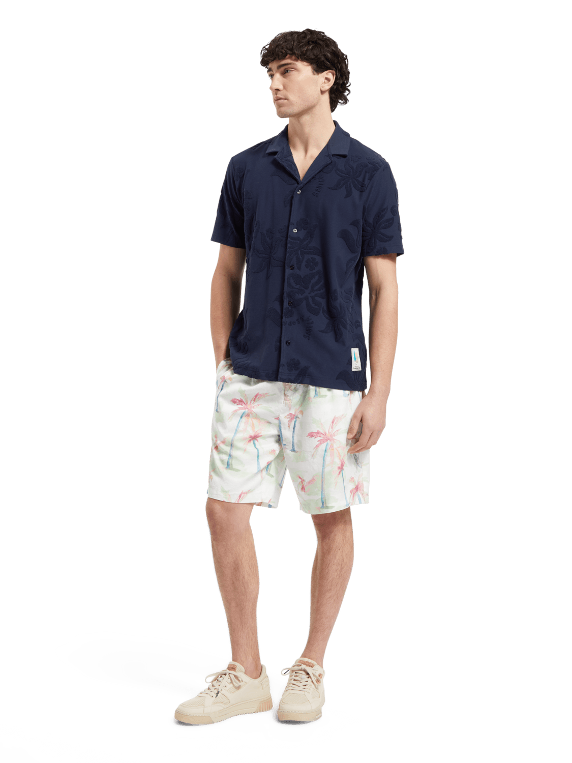 Camisa Scotch & Soda Terry Jacquard - ECRU