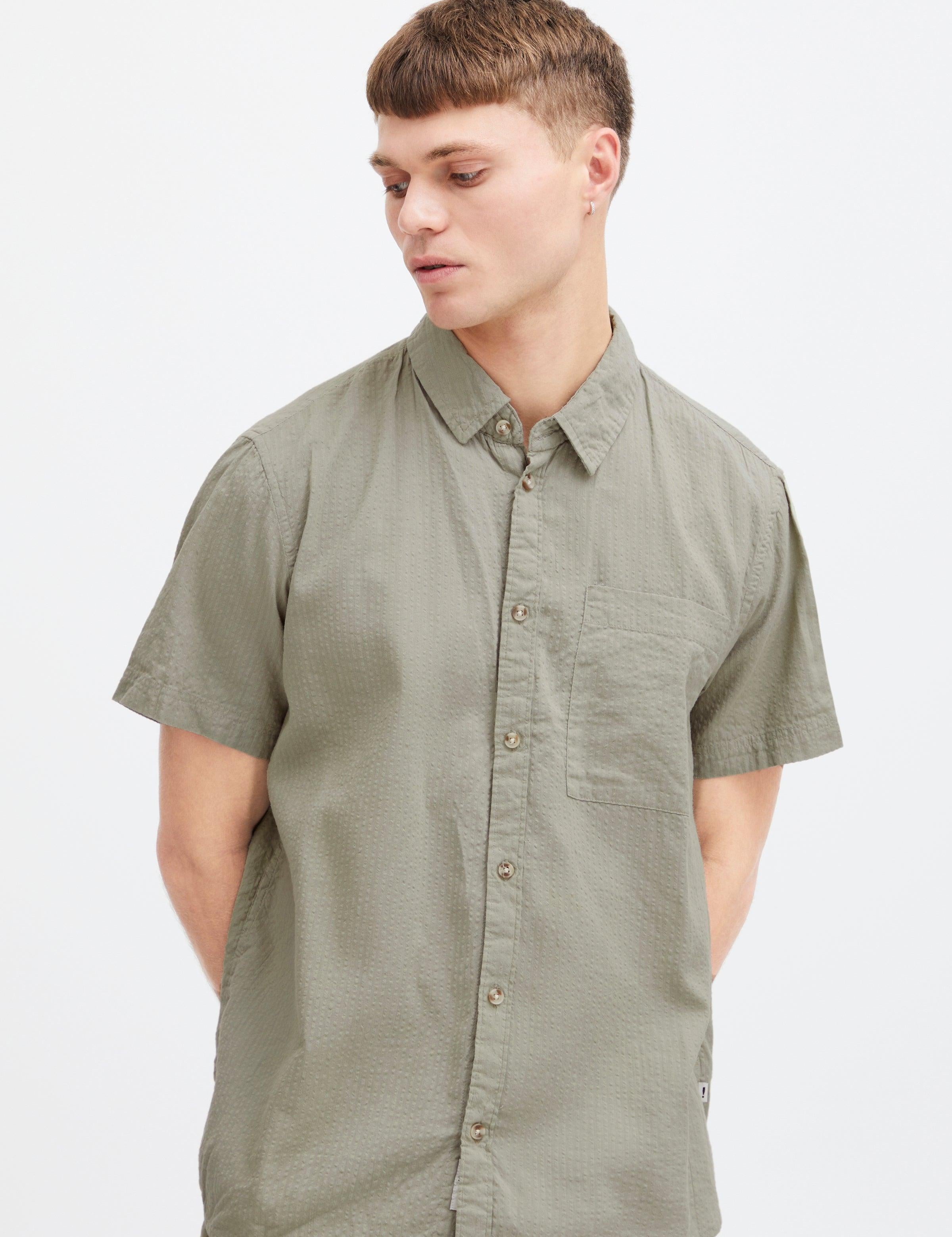 Camisa !Solid Frevne Vetiver - ECRU