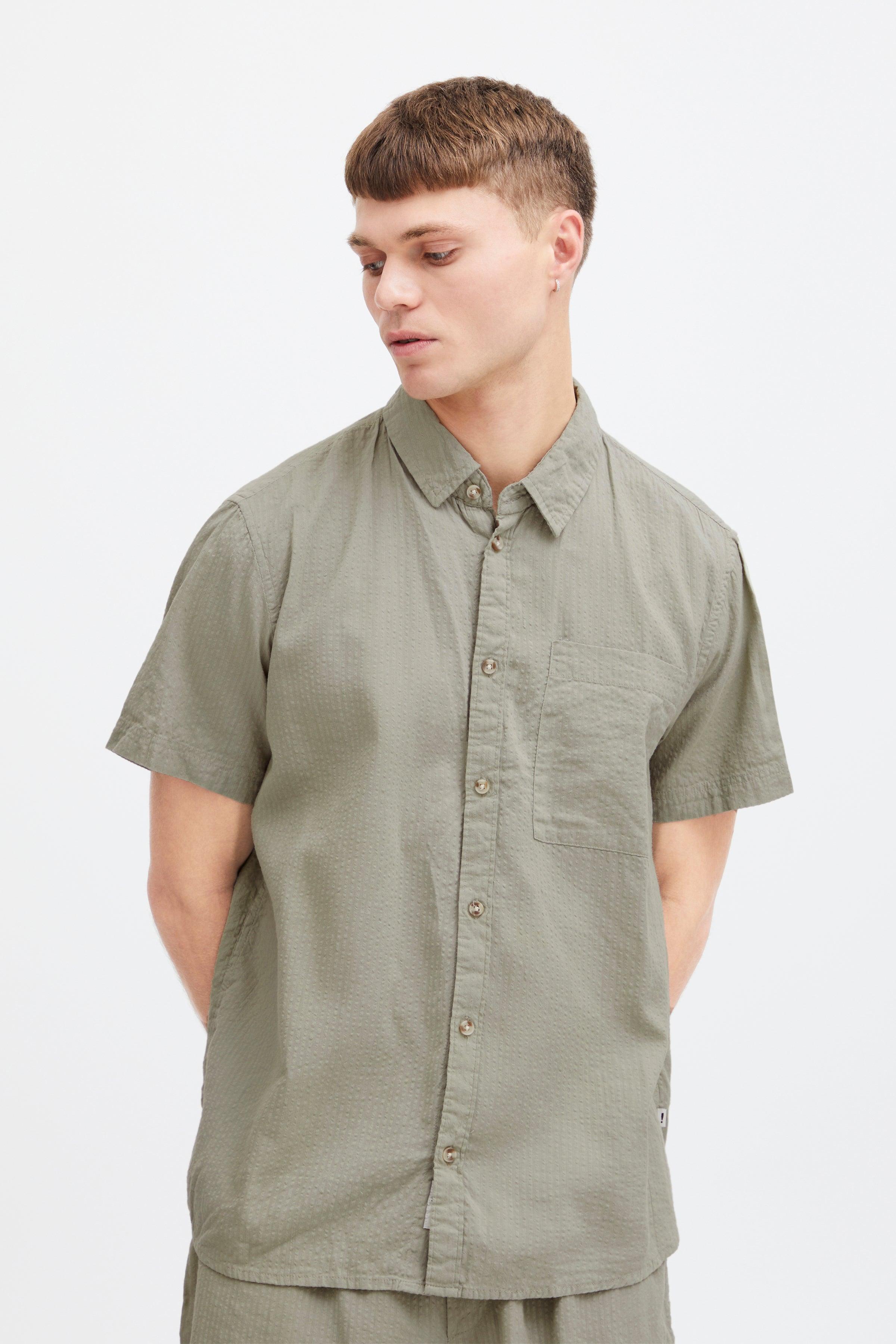 Camisa !Solid Frevne Vetiver - ECRU