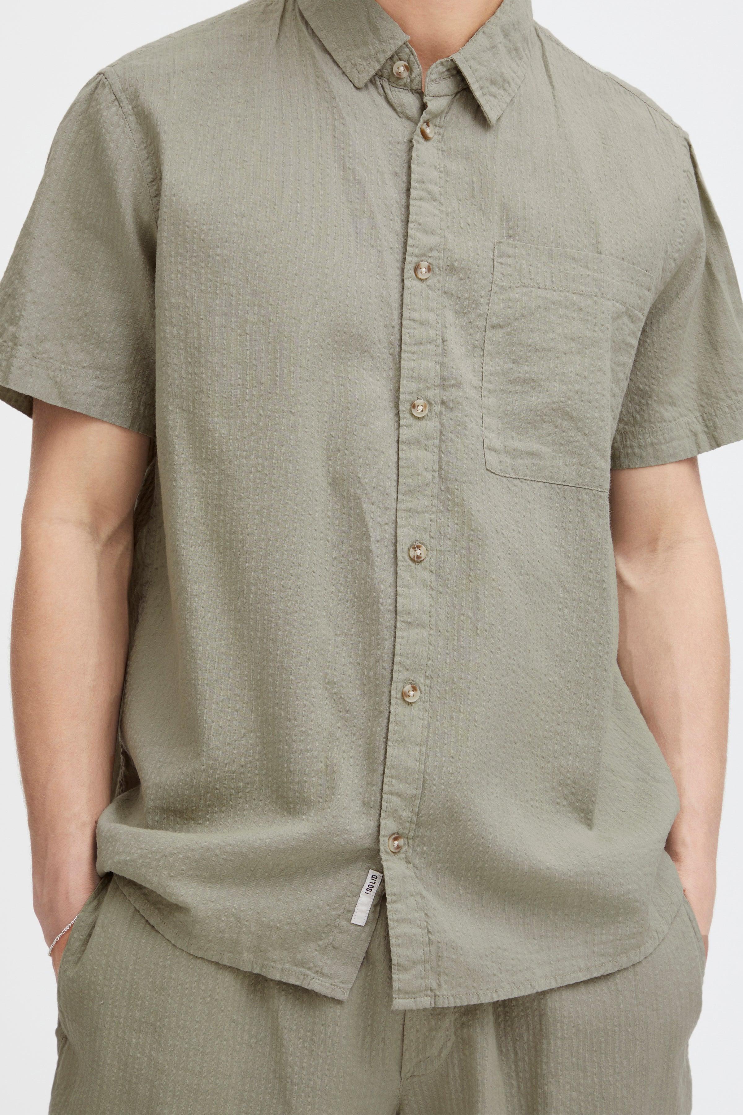 Camisa !Solid Frevne Vetiver - ECRU