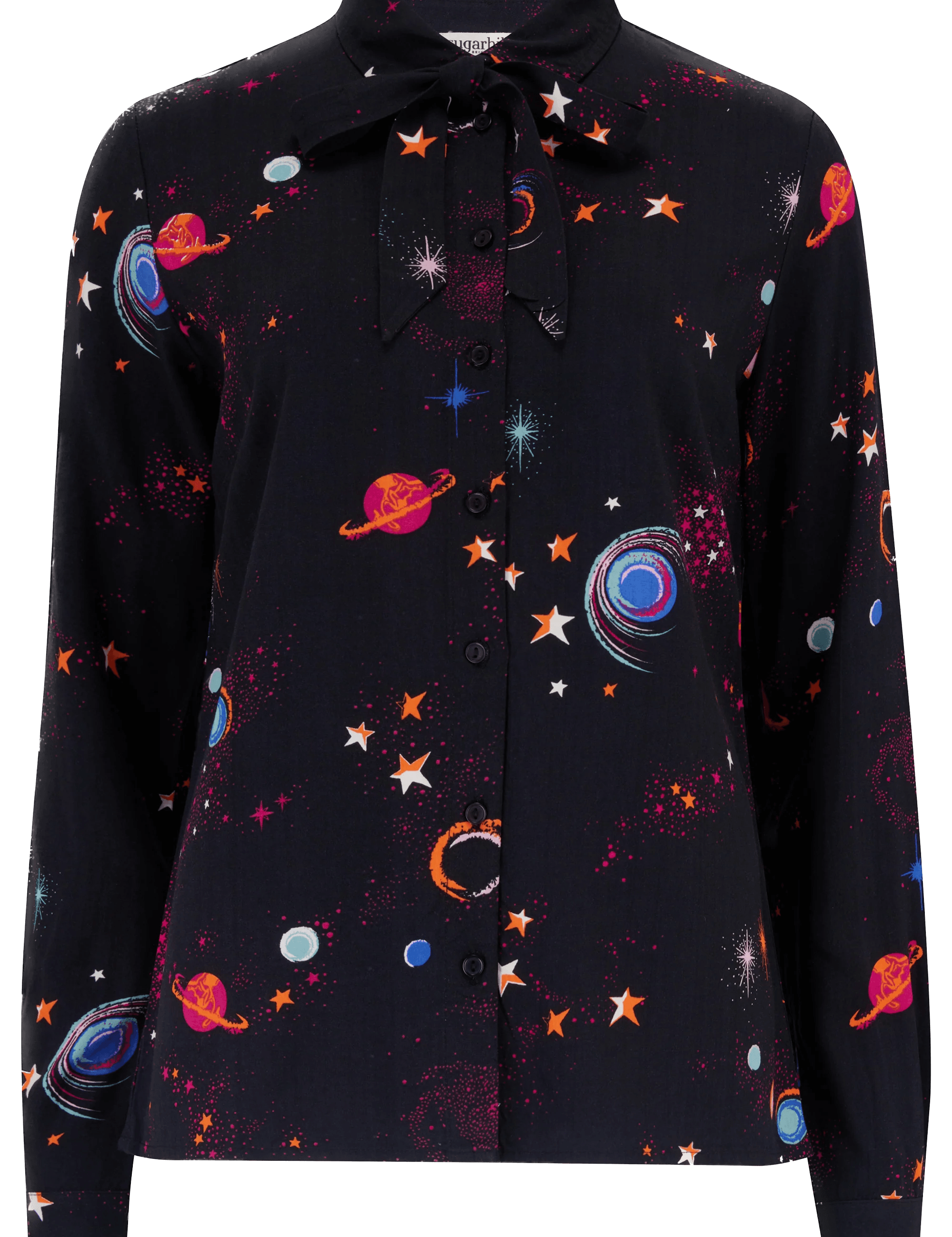 Camisa Sugarhill Catrina Black Colourful Universe - ECRU