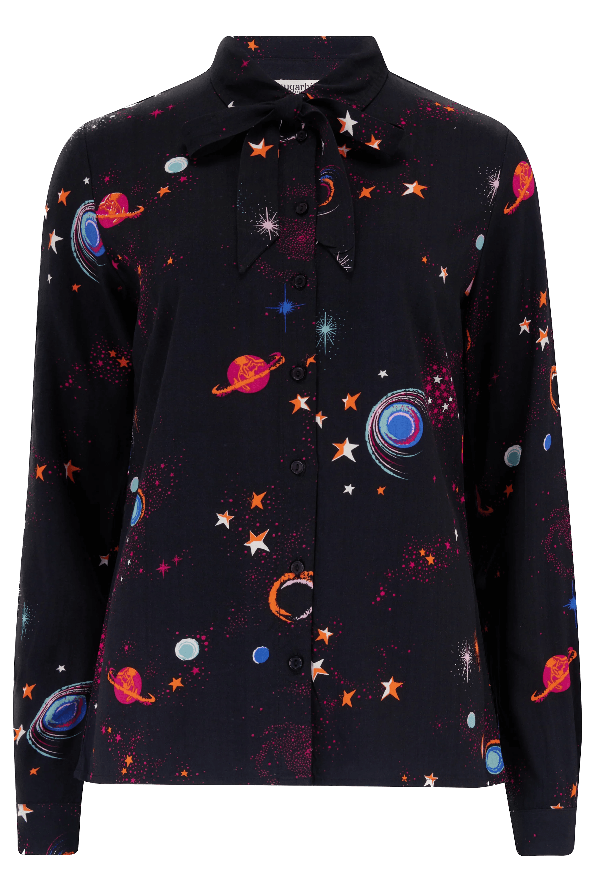 Camisa Sugarhill Catrina Black Colourful Universe - ECRU