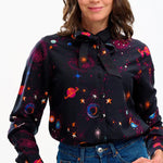 Camisa Sugarhill Catrina Black Colourful Universe - ECRU