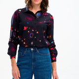 Camisa Sugarhill Catrina Black Colourful Universe - ECRU