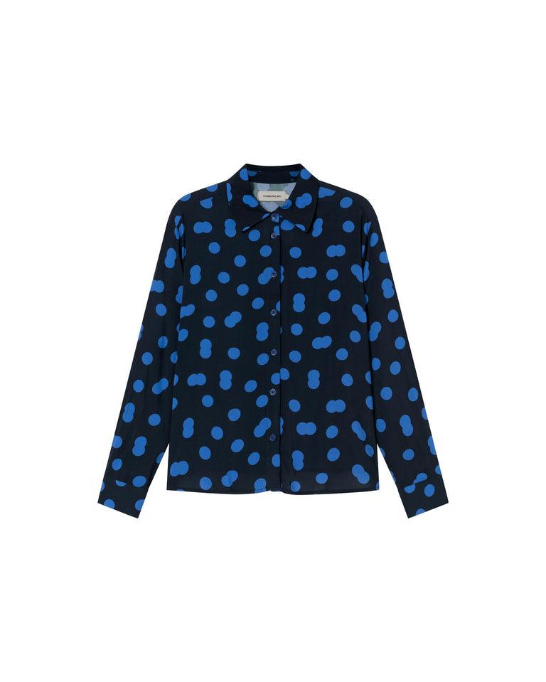 Camisa Thinking Mu Azul Dots Kati - ECRU