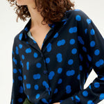 Camisa Thinking Mu Azul Dots Kati - ECRU