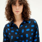 Camisa Thinking Mu Azul Dots Kati - ECRU