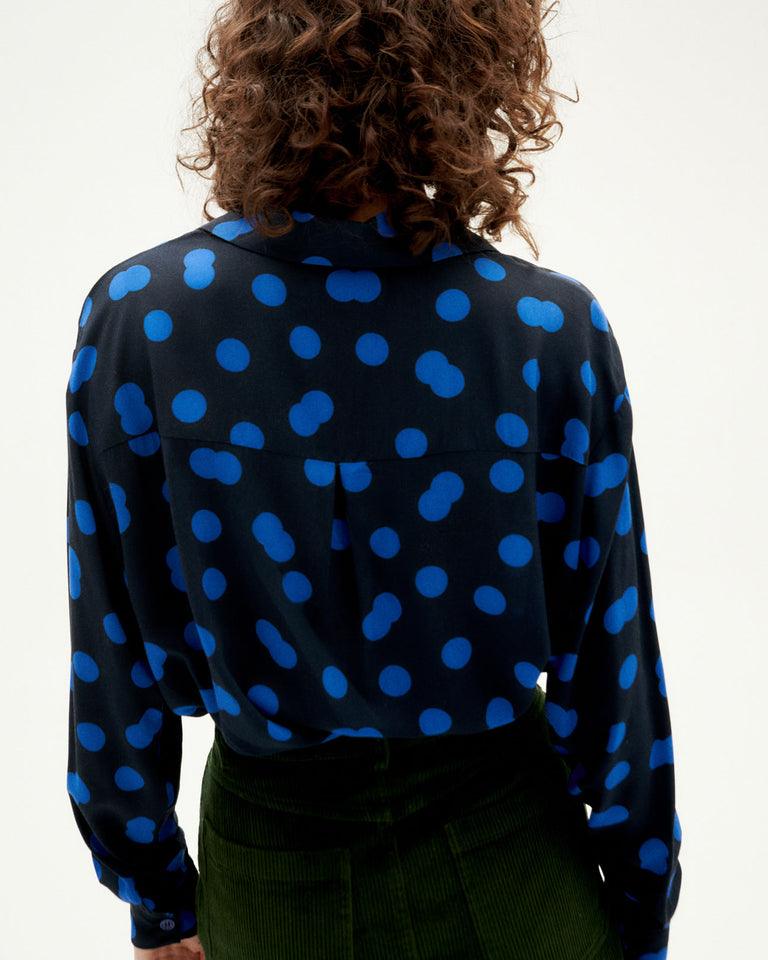 Camisa Thinking Mu Azul Dots Kati - ECRU