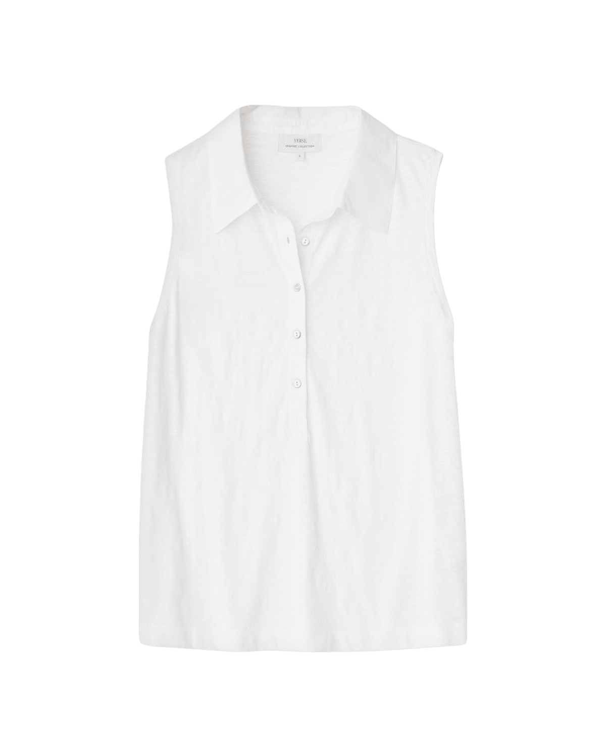 Camisa Yerse Algodón Flamé Blanca Sin Mangas - ECRU