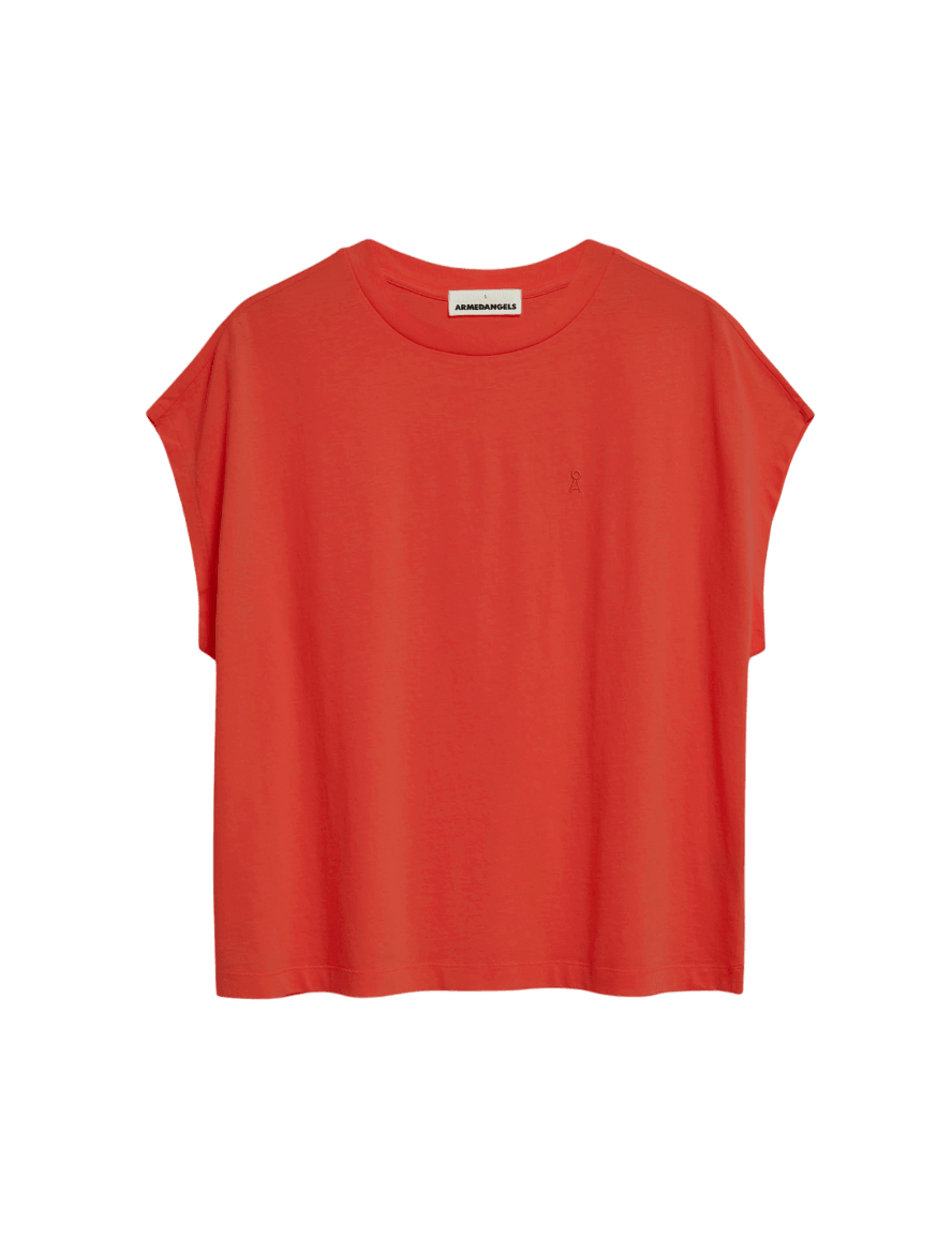 Camiseta Armedangels Inaara Poppy Red - ECRU