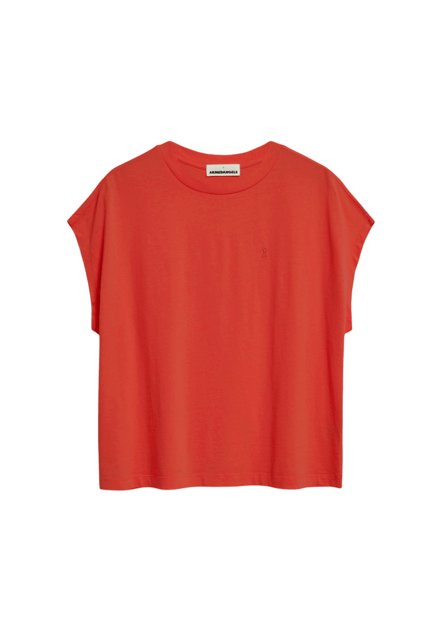 Camiseta Armedangels Inaara Poppy Red - ECRU