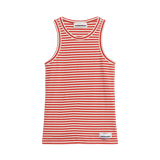 Camiseta ARMEDANGELS Kanitaa Stripes Poppy Red - ECRU