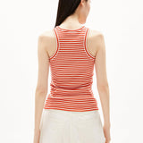 Camiseta ARMEDANGELS Kanitaa Stripes Poppy Red - ECRU