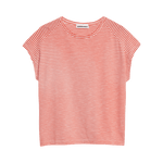 Camiseta Armedangels Oneliaa Lovely Stripes Poppy Red - ECRU