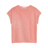 Camiseta Armedangels Oneliaa Lovely Stripes Poppy Red - ECRU