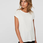 Camiseta Básica de Mujer Vero Moda AWARE Snow White - ECRU