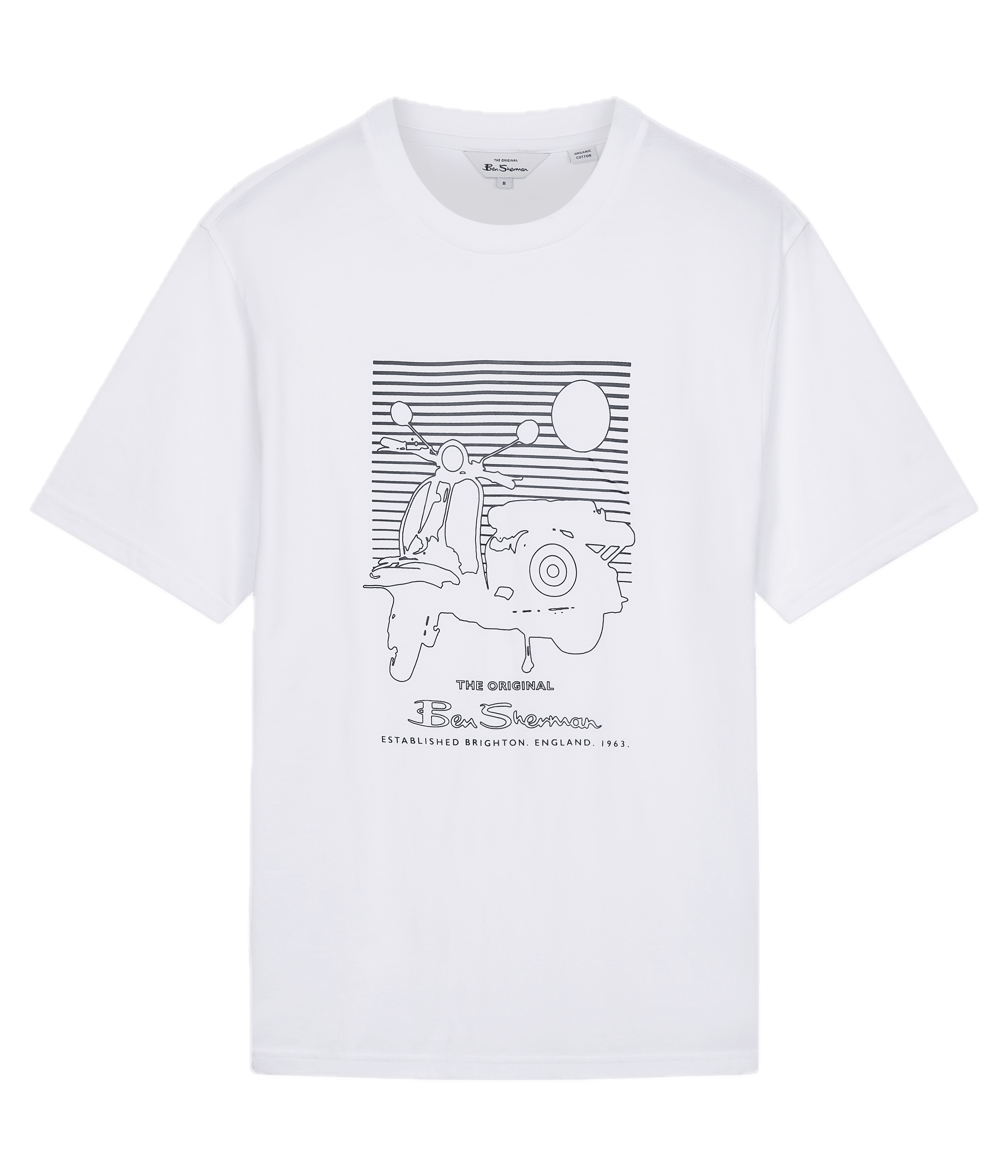 Camiseta Ben Sherman Summer Scooter White - ECRU