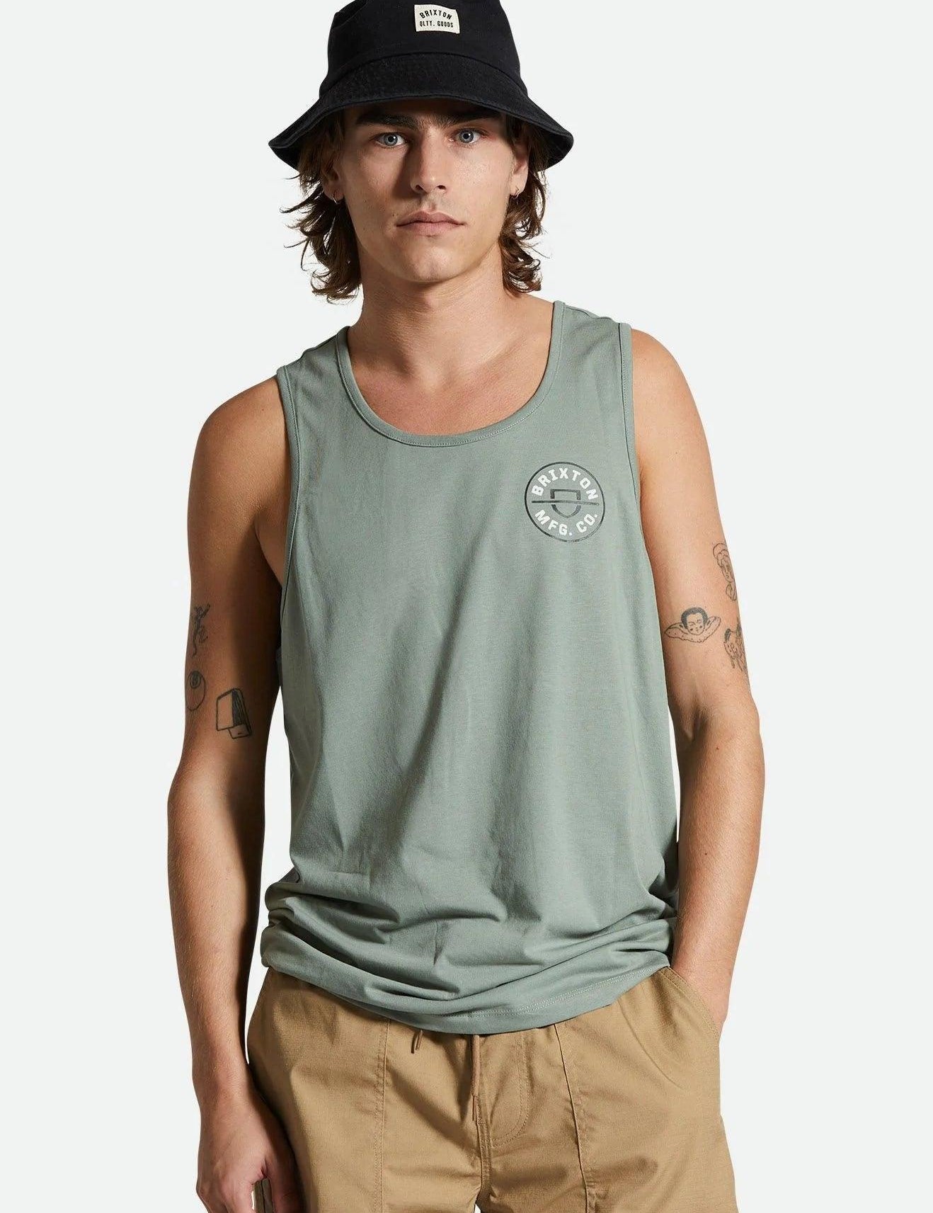 Camiseta Brixton Crest Tank Top - ECRU