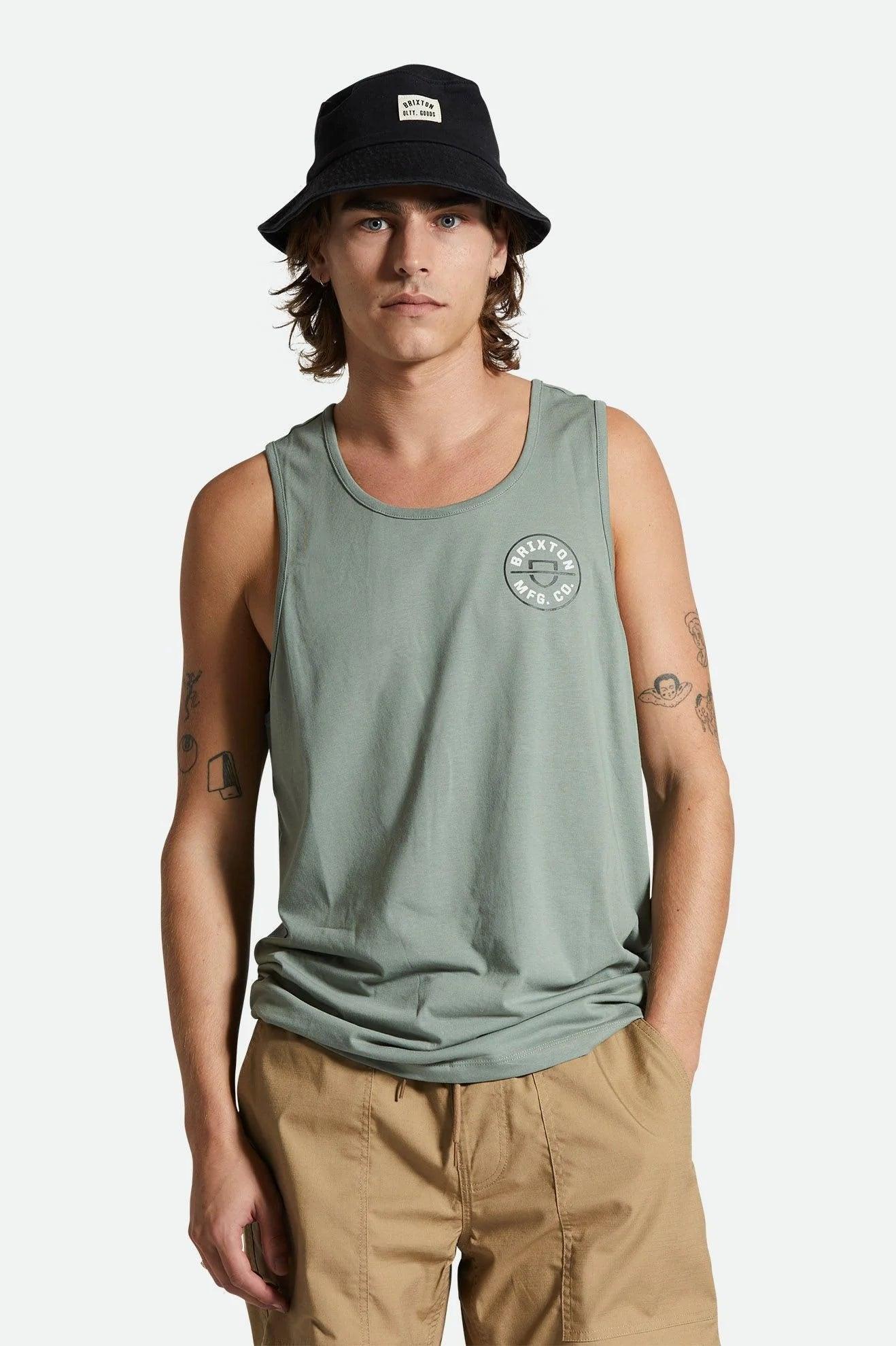 Camiseta Brixton Crest Tank Top - ECRU