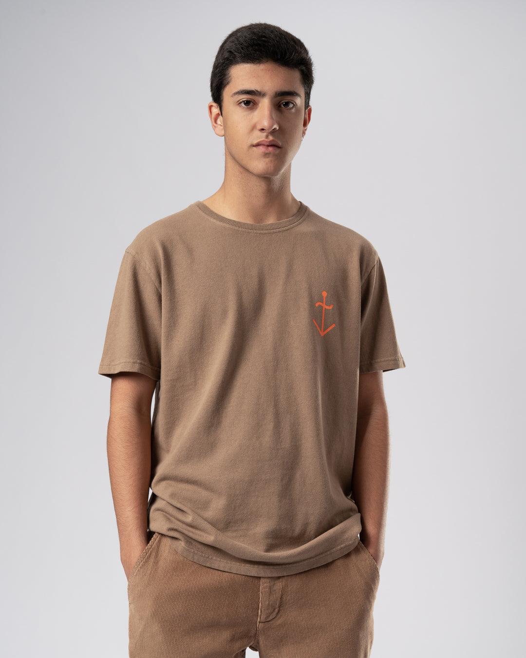 Camiseta Dantas Cocoa Orange Logo - ECRU