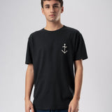 Camiseta Dantas Dark Navy Ecru Logo - ECRU