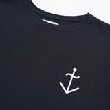 Camiseta Dantas Dark Navy Ecru Logo - ECRU