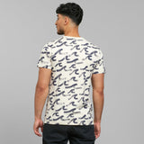 Camiseta Dedicated Stockholm Brush Waves Oat White - ECRU