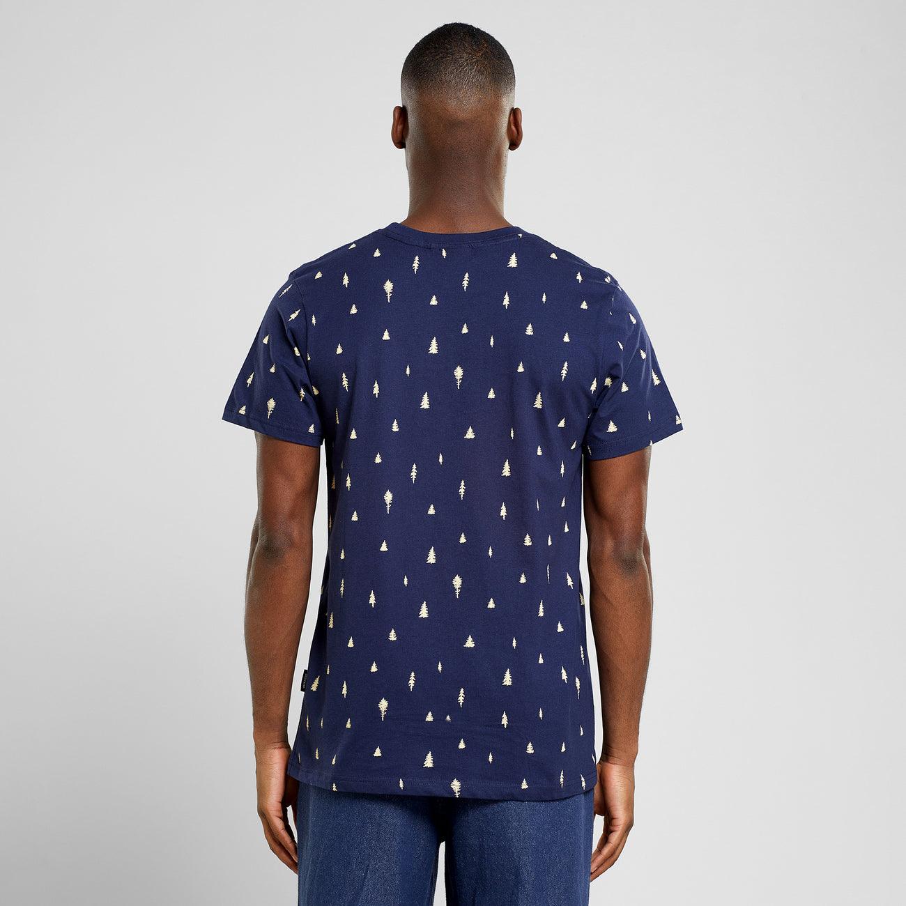 Camiseta Dedicated Stockholm Ditsy Trees AOP Navy - ECRU