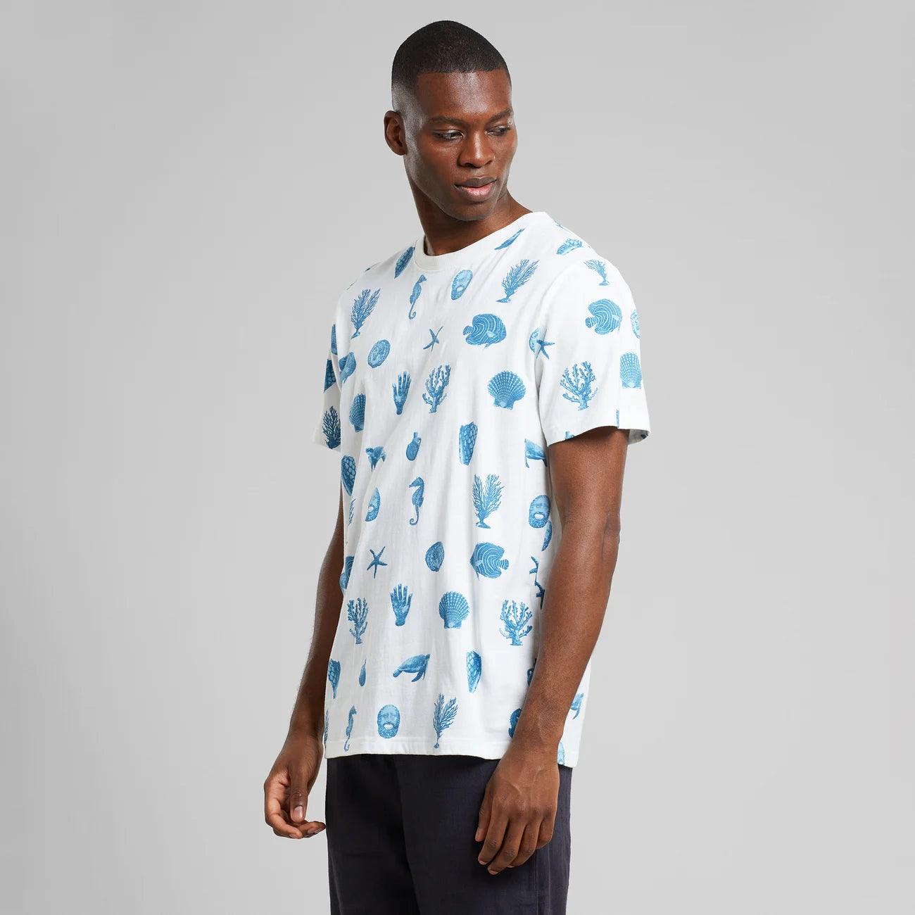 Camiseta Dedicated Stockholm Ocean Life AOP Off White - ECRU