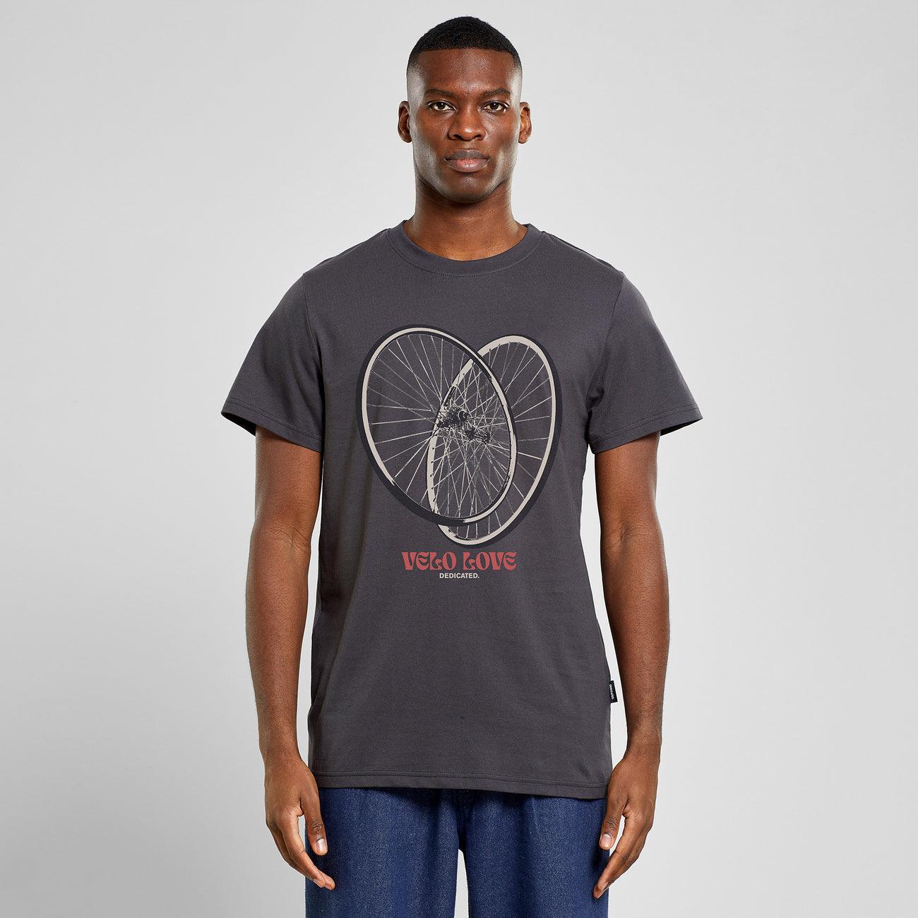 Camiseta Dedicated Stockholm Velo Love Tires Charcoal - ECRU