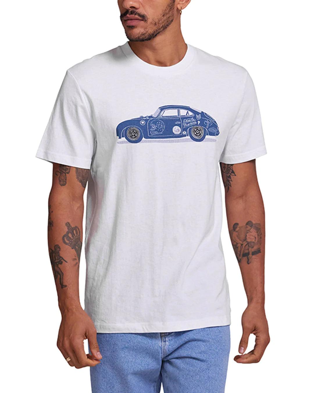 Camiseta Deus Ex Machina Classic 356 Porsche Tee White - ECRU