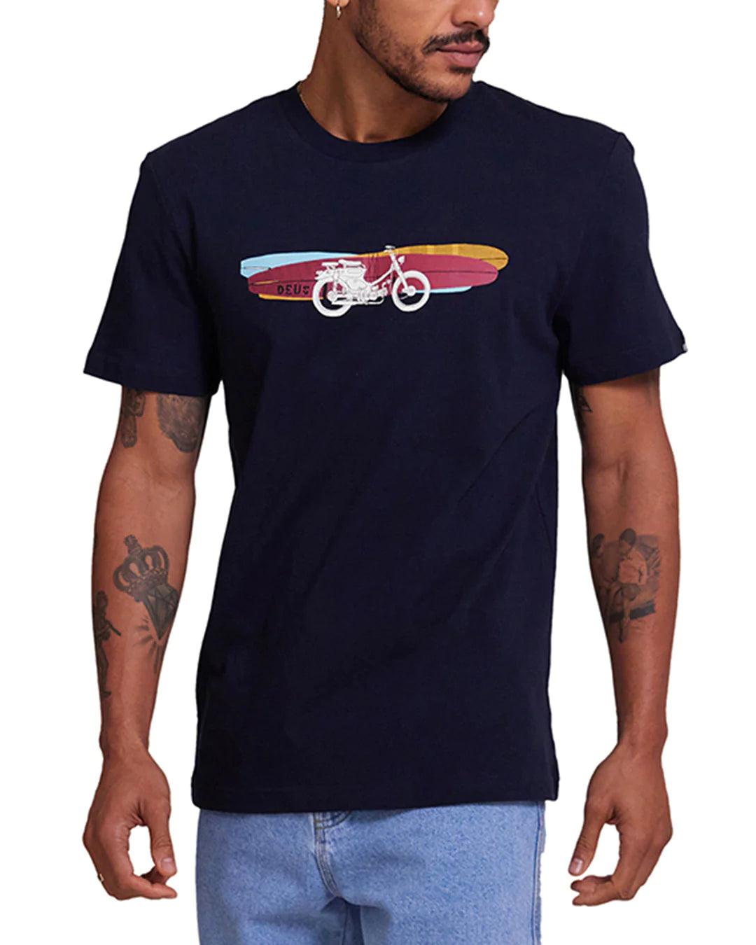 Camiseta Deus Ex Machina Classic Seasider Tee Navy - ECRU