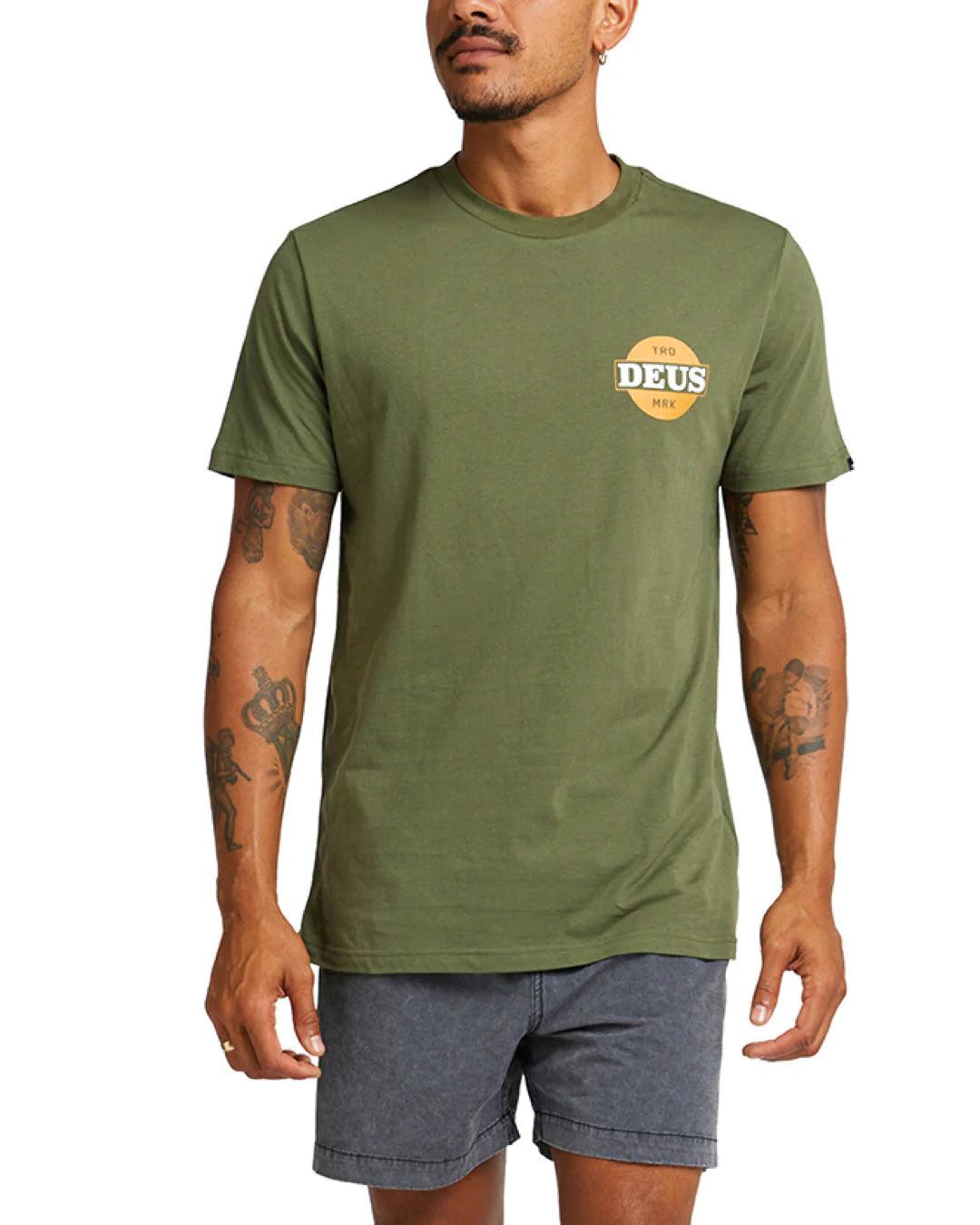 Camiseta Deus Ex Machina Hot Streak Tee Loden Green - ECRU