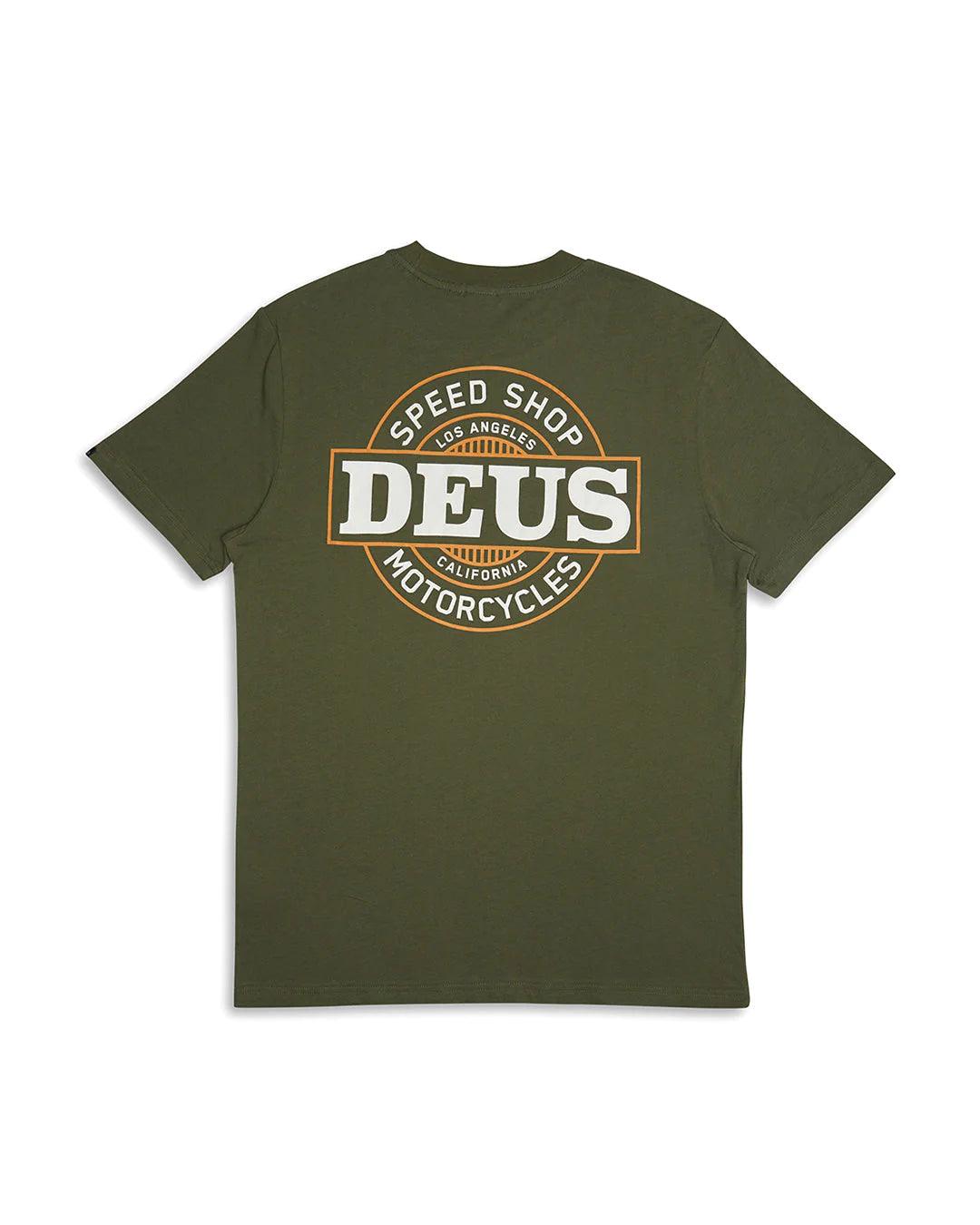 Camiseta Deus Ex Machina Hot Streak Tee Loden Green - ECRU